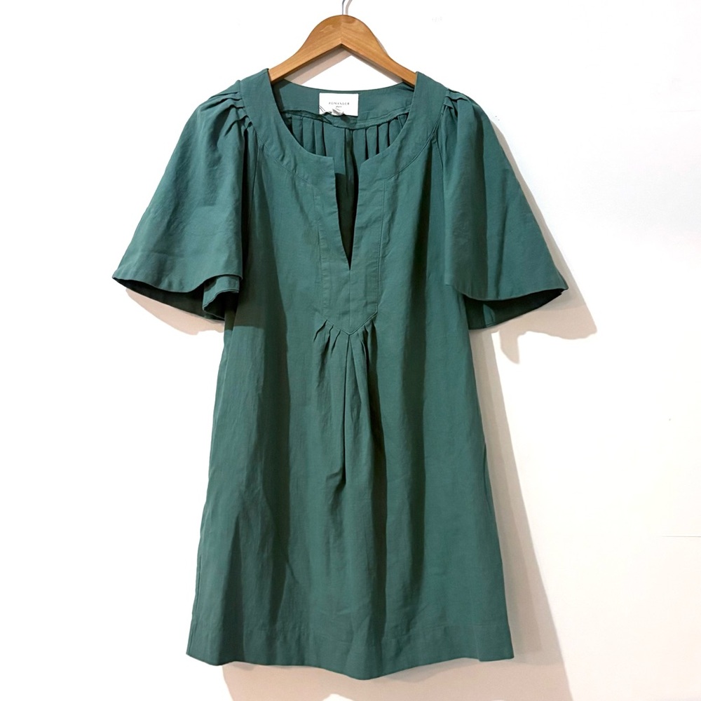 Tuckernuck Pomander Place Cotton Celadon Green Finley Dress w/ Pockets Medium - Picture 2 of 8